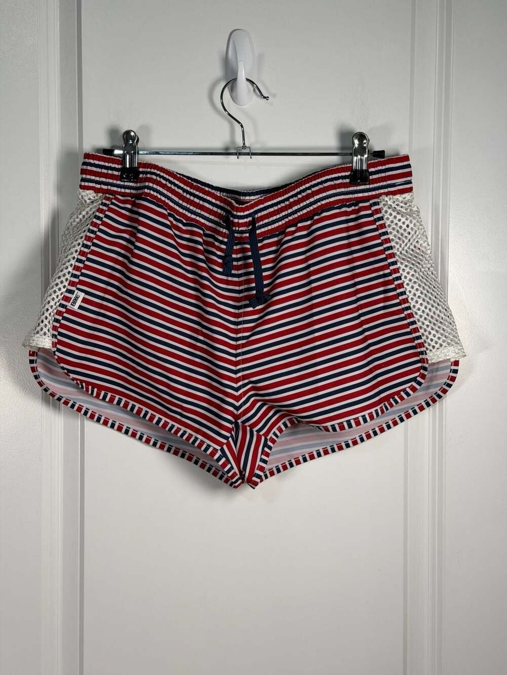 Bike Athletic Peek-a-Boo Jock Swim Trunk Sailor Stripe